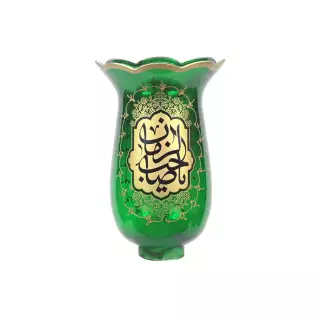 لاله شمعدان با شعار یا فاطمه الزهرا و یا صاحب الزمان علیهم السلام سایز کوچک (700866)
